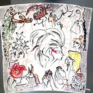 2019‎ Talbot Breast Cancer Gladys Perint Palmer Silk Scarf RARE Silk Modern Art